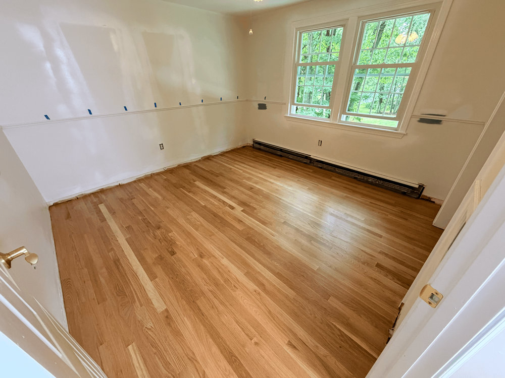 New white oak boards before the final finish sequence