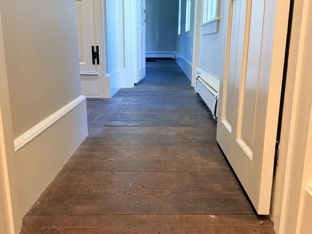 Long hallway before refinishing