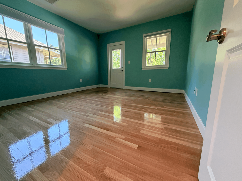 Completed hardwood floor refinishing in Cambridge Massachusetts