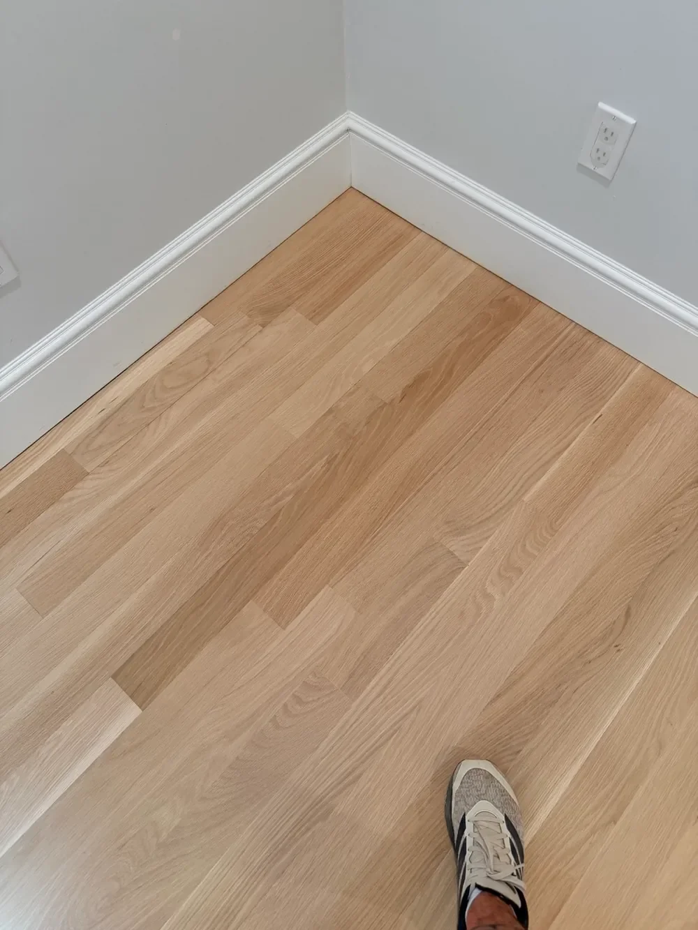 Same oak floor after damaged boards were repaired