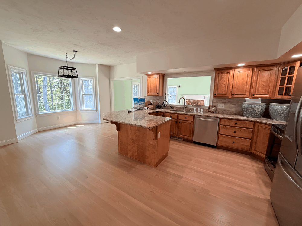 Completed white oak installation and refinishing project in Bolton Massachusetts