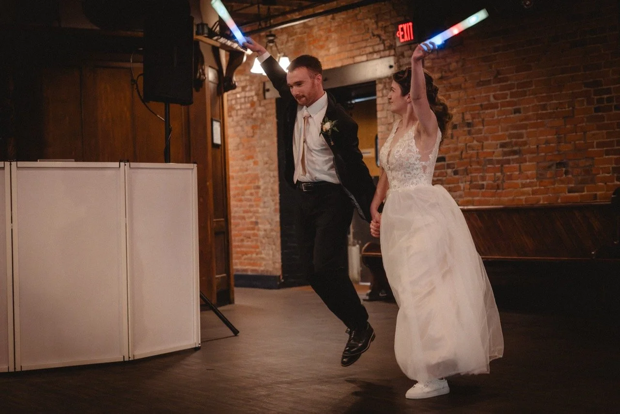 Guests dancing at the reception