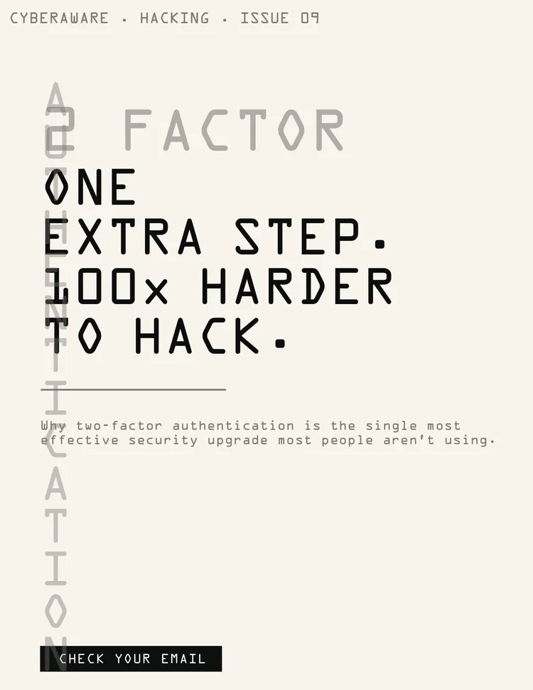 CyberAware cover: One Extra Step. 100x Harder to Hack.