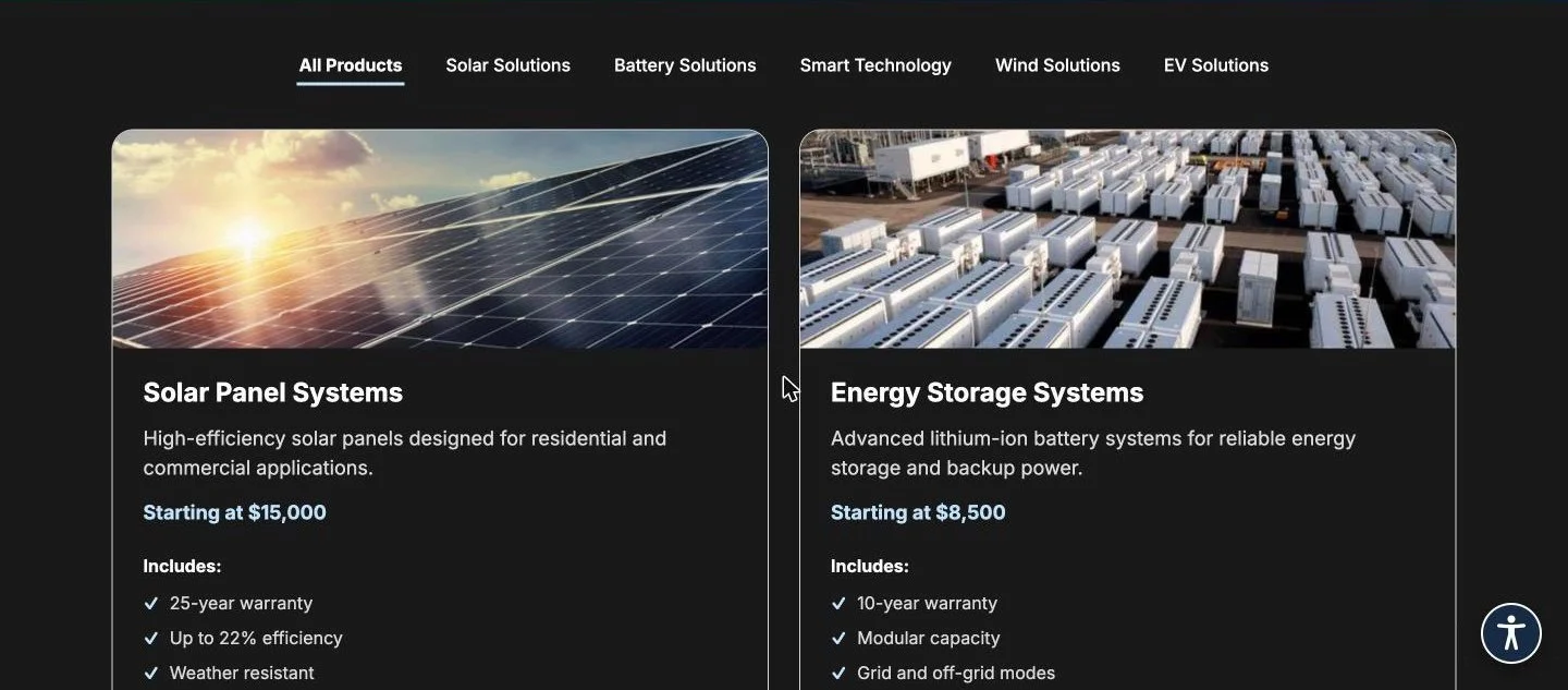 Prototype Products page