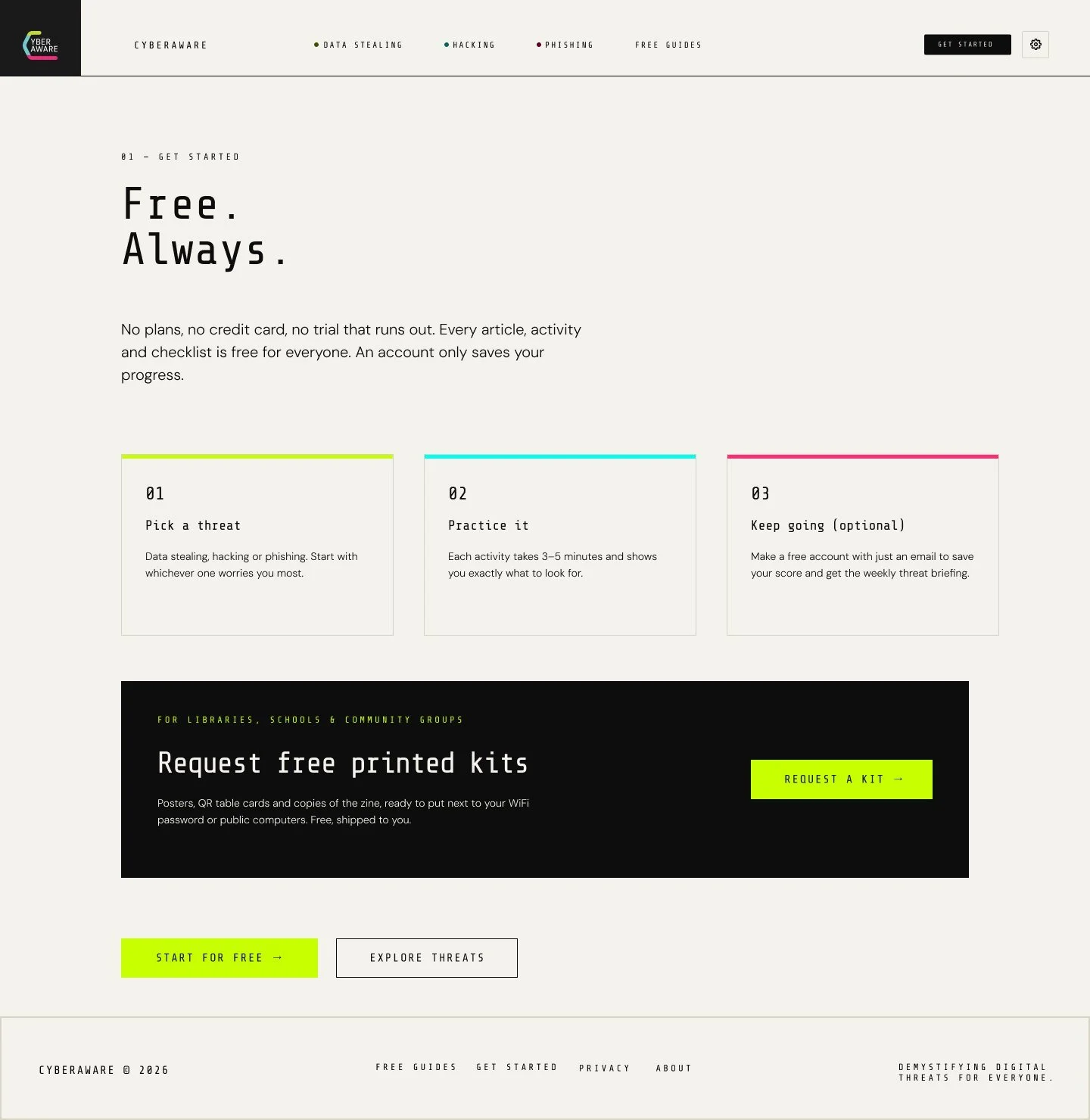 Get Started page