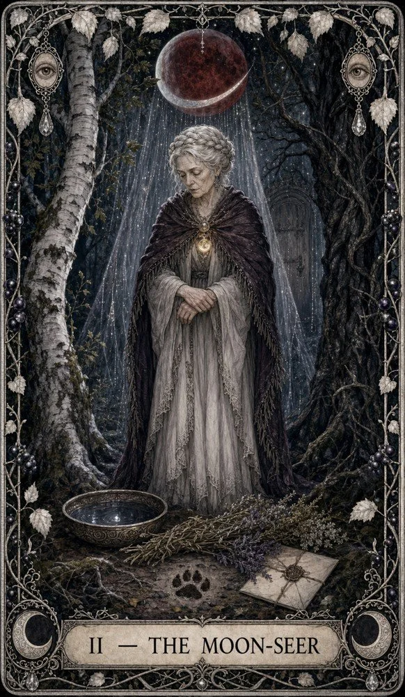 The Moon-Seer — The Woven Fates tarot deck