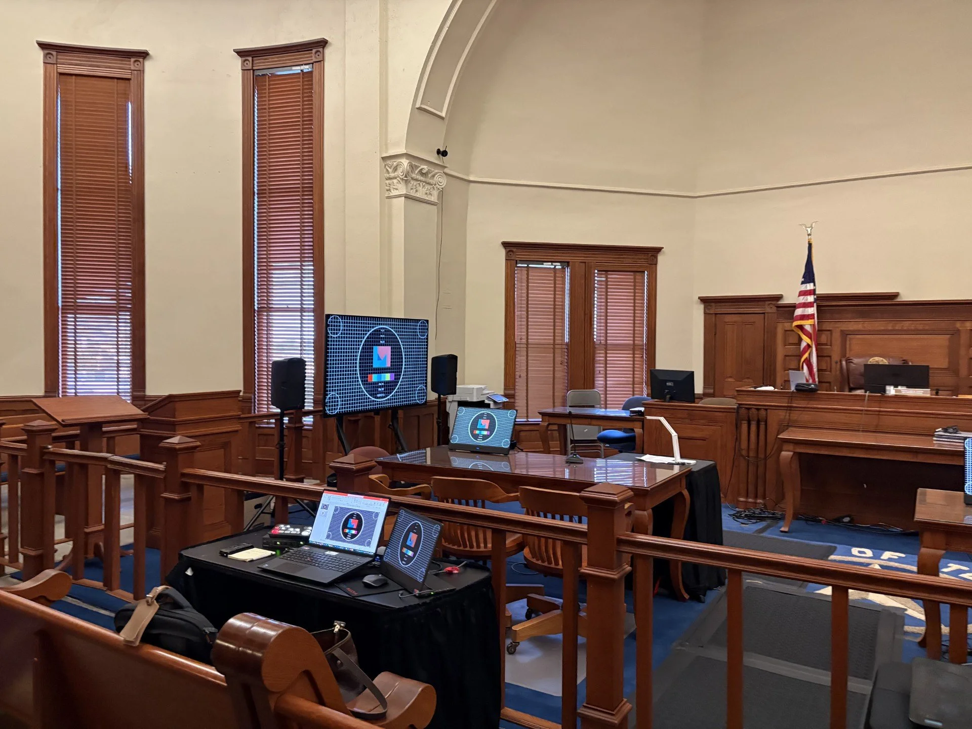 Historic Courthouse AV rental setup Sulphur Springs TX
