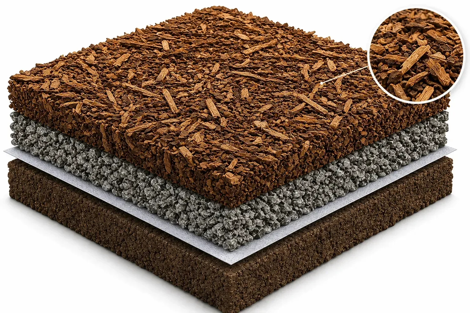 Engineered wood fiber playground surface
