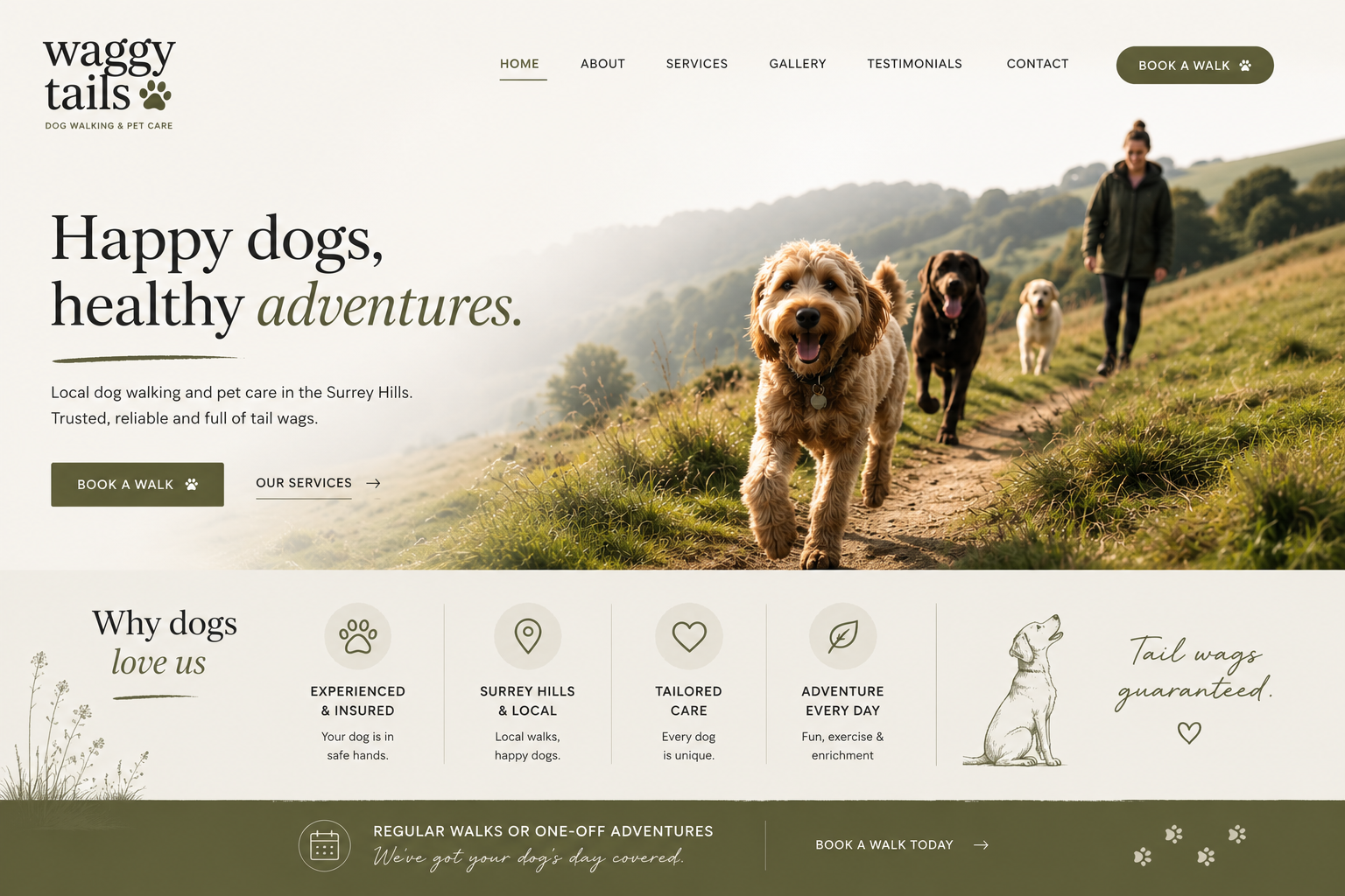 Dog walking business website design