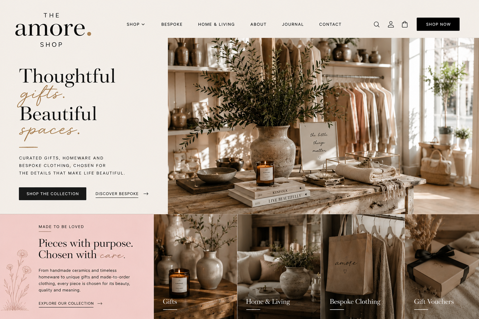 Boutique clothes shop website design
