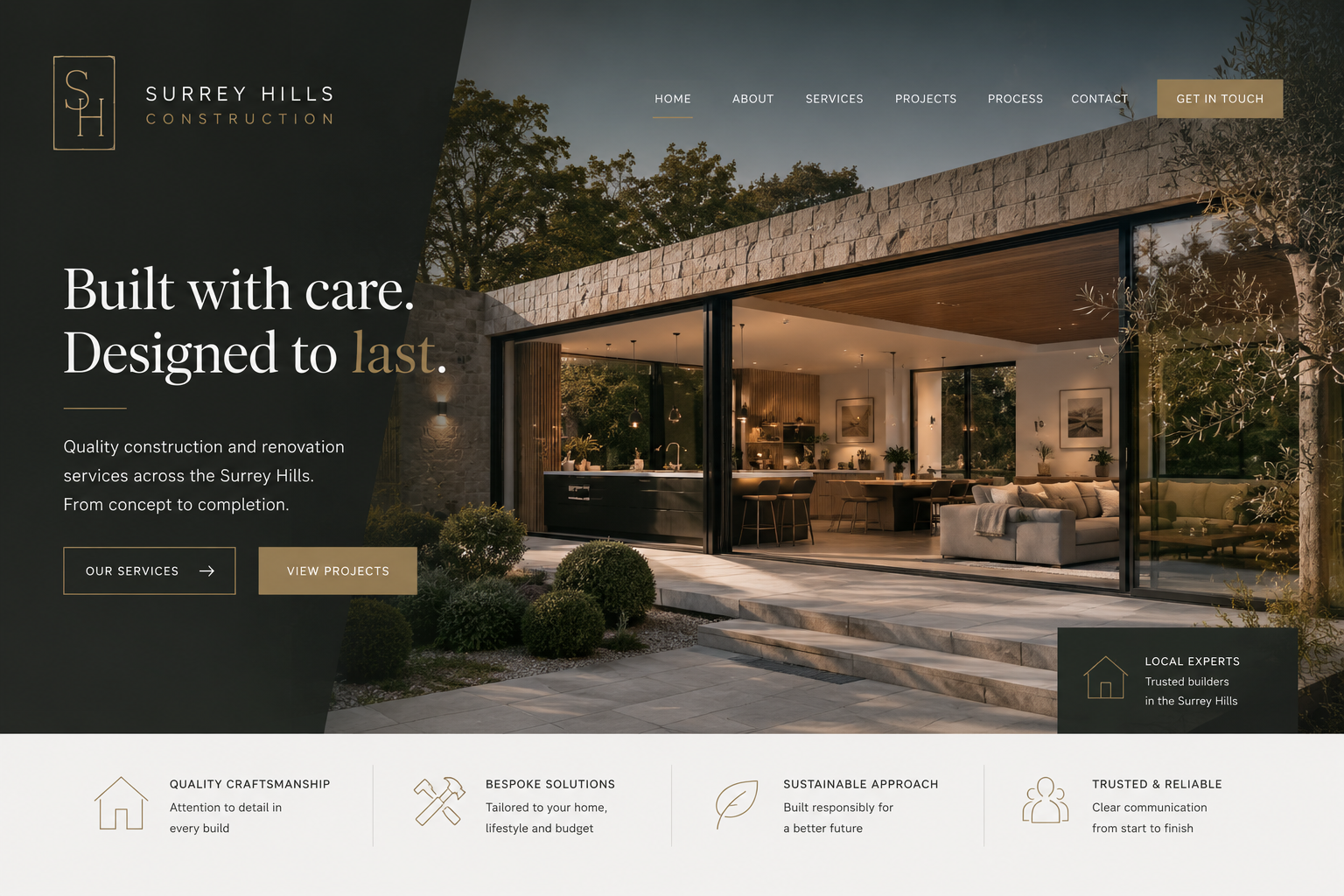 Building company website design