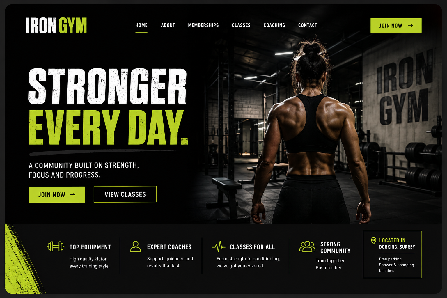 Gym website design