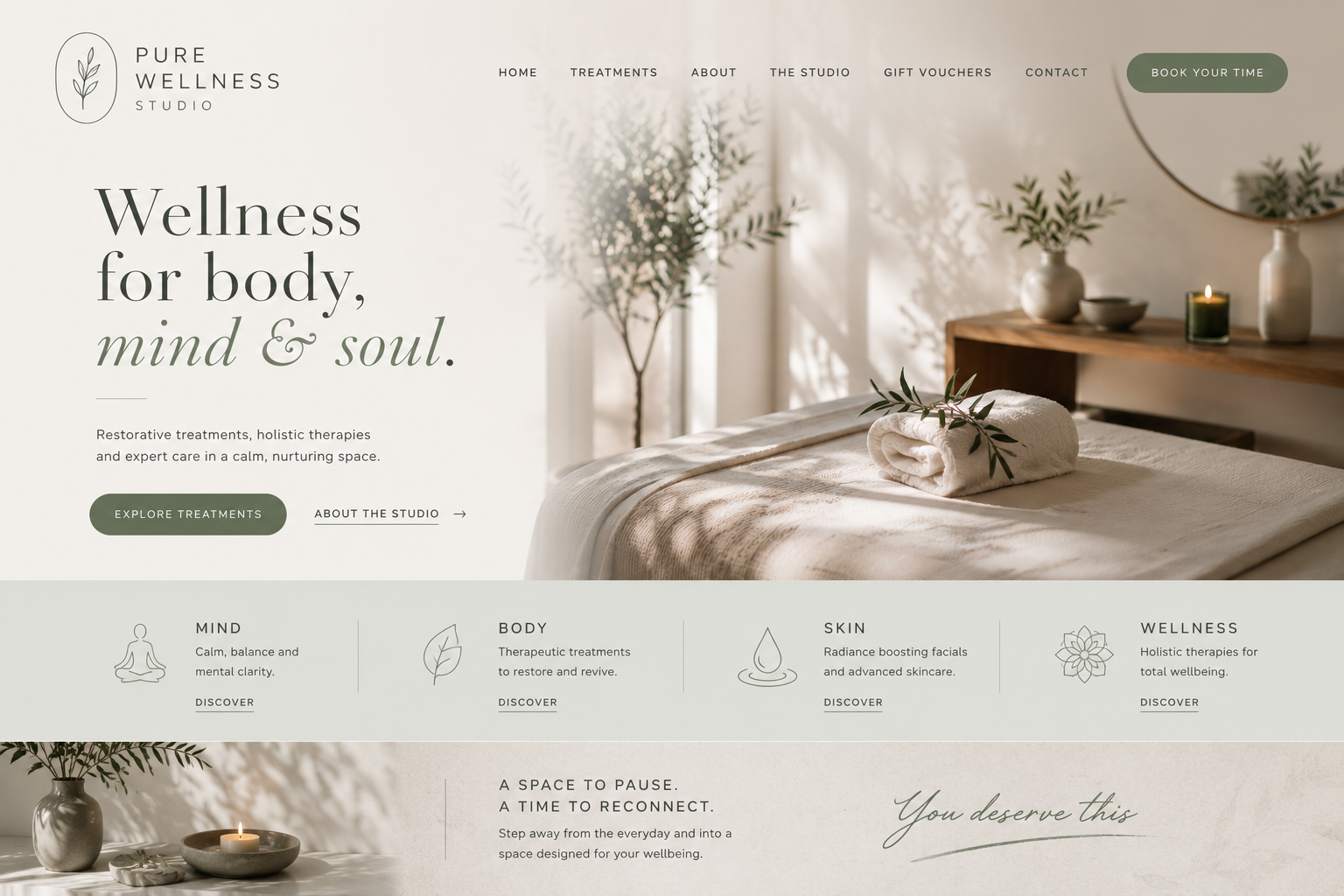 Wellness company website design