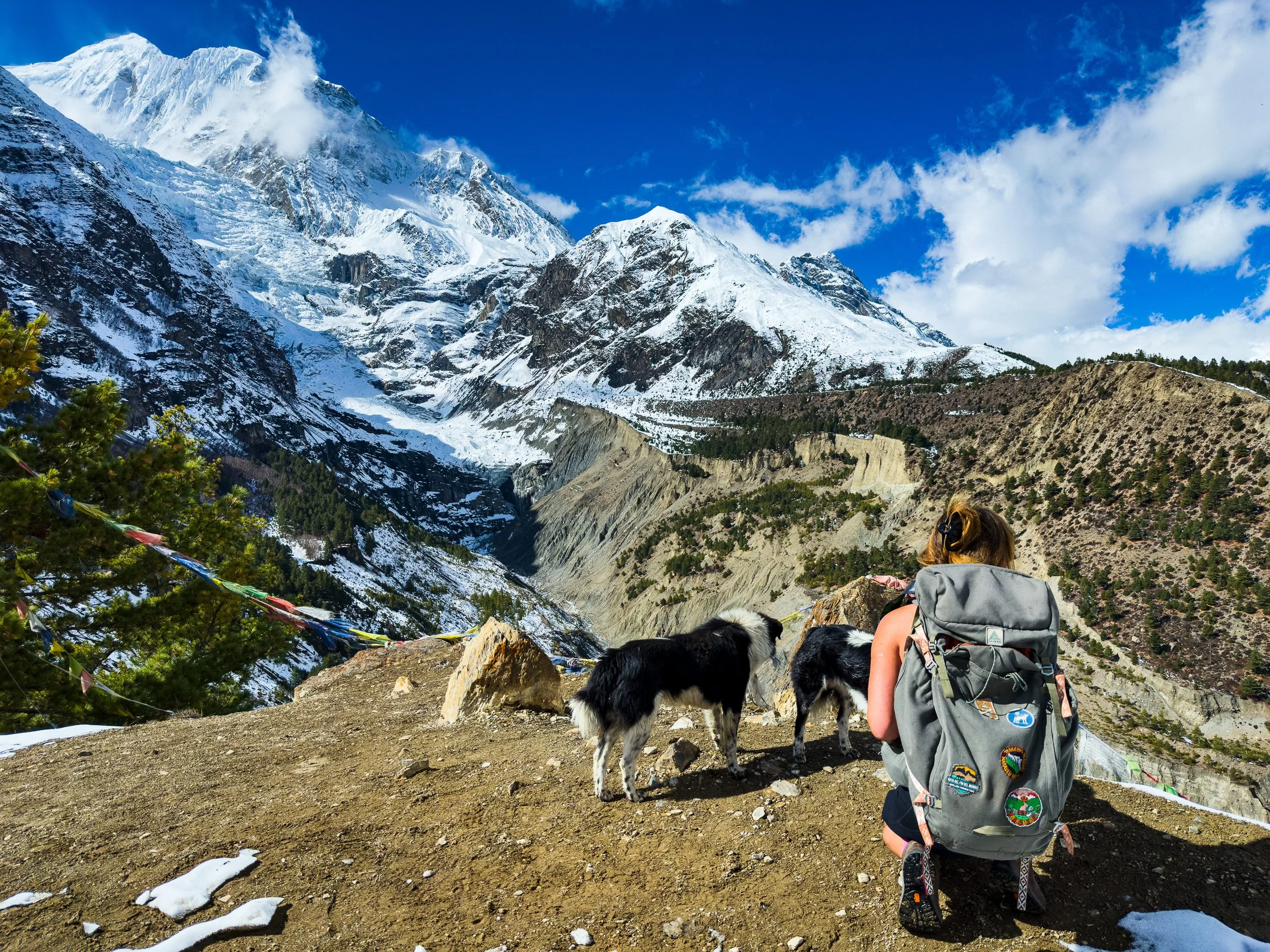 Trekkers on trail in Nepal