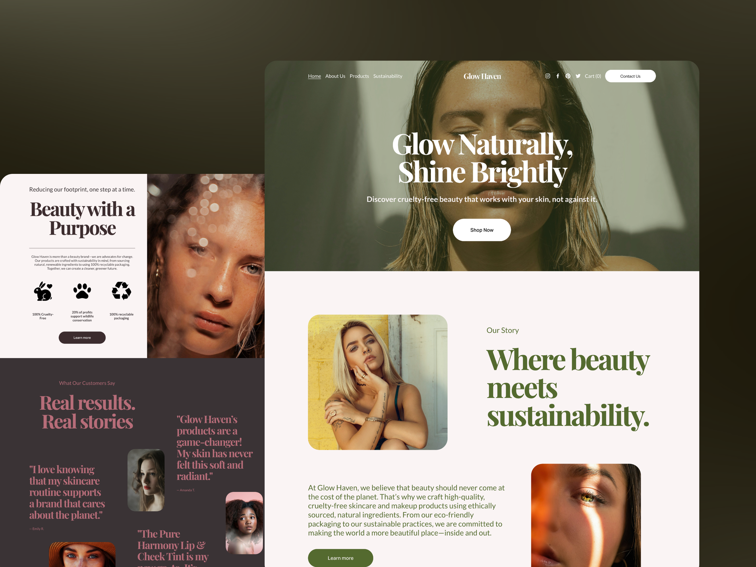 Glow Haven website built in Squarespace