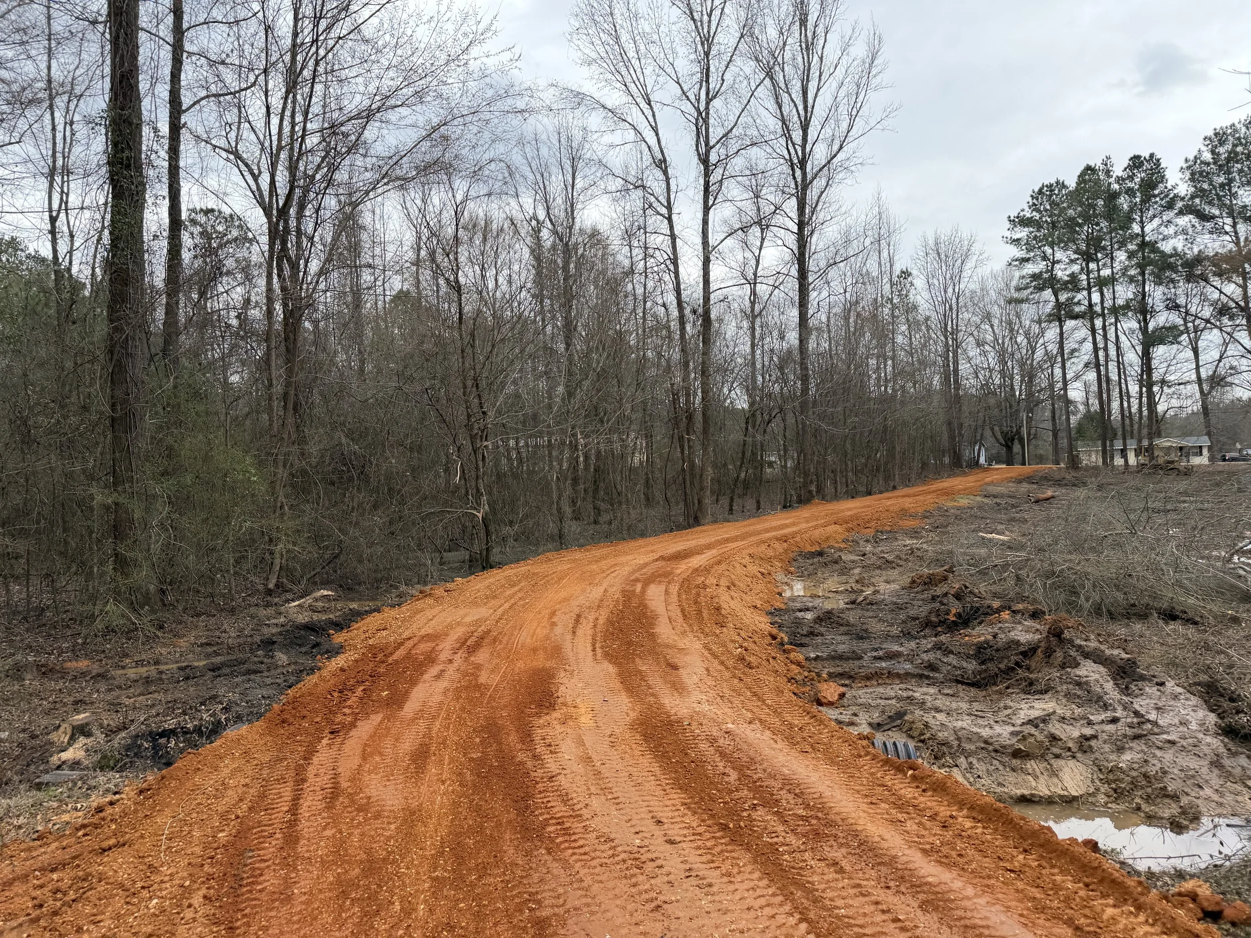 Finished property access road