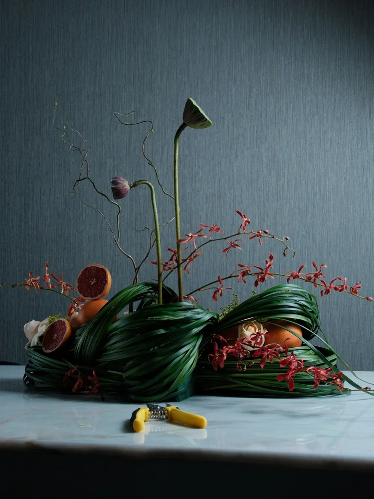 Ginger Flower, the styling table