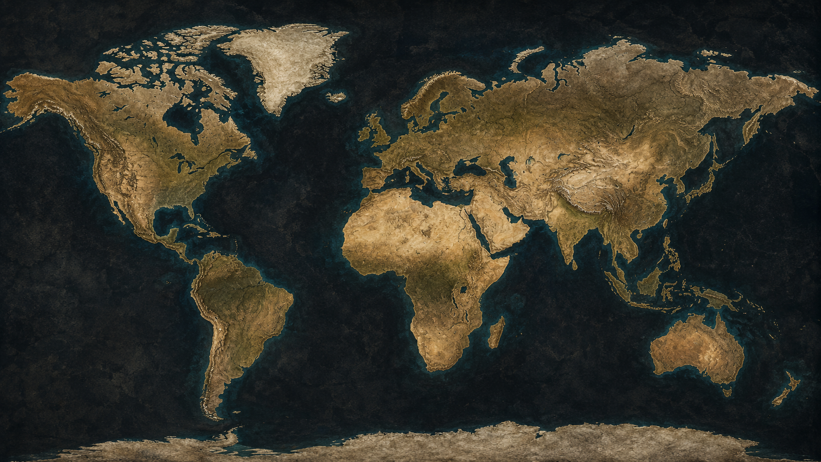 Antique-style world map showing the locations featured in the George Ryan Archaeological Thrillers