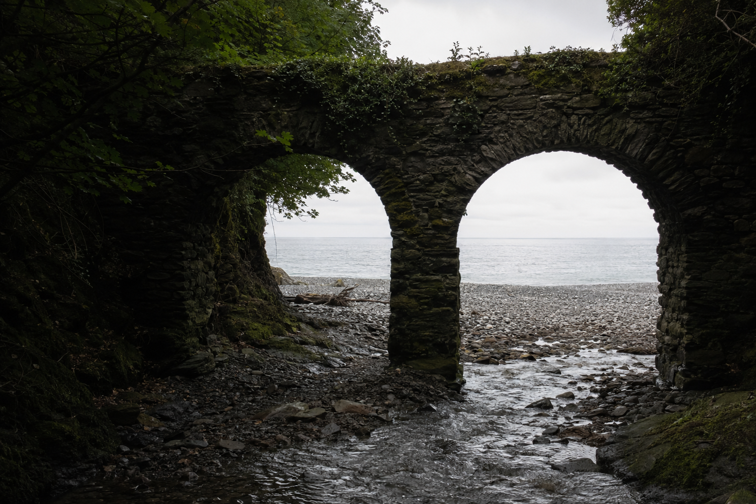 Ballure Twin Arches, Ballure Glen, Isle of Man