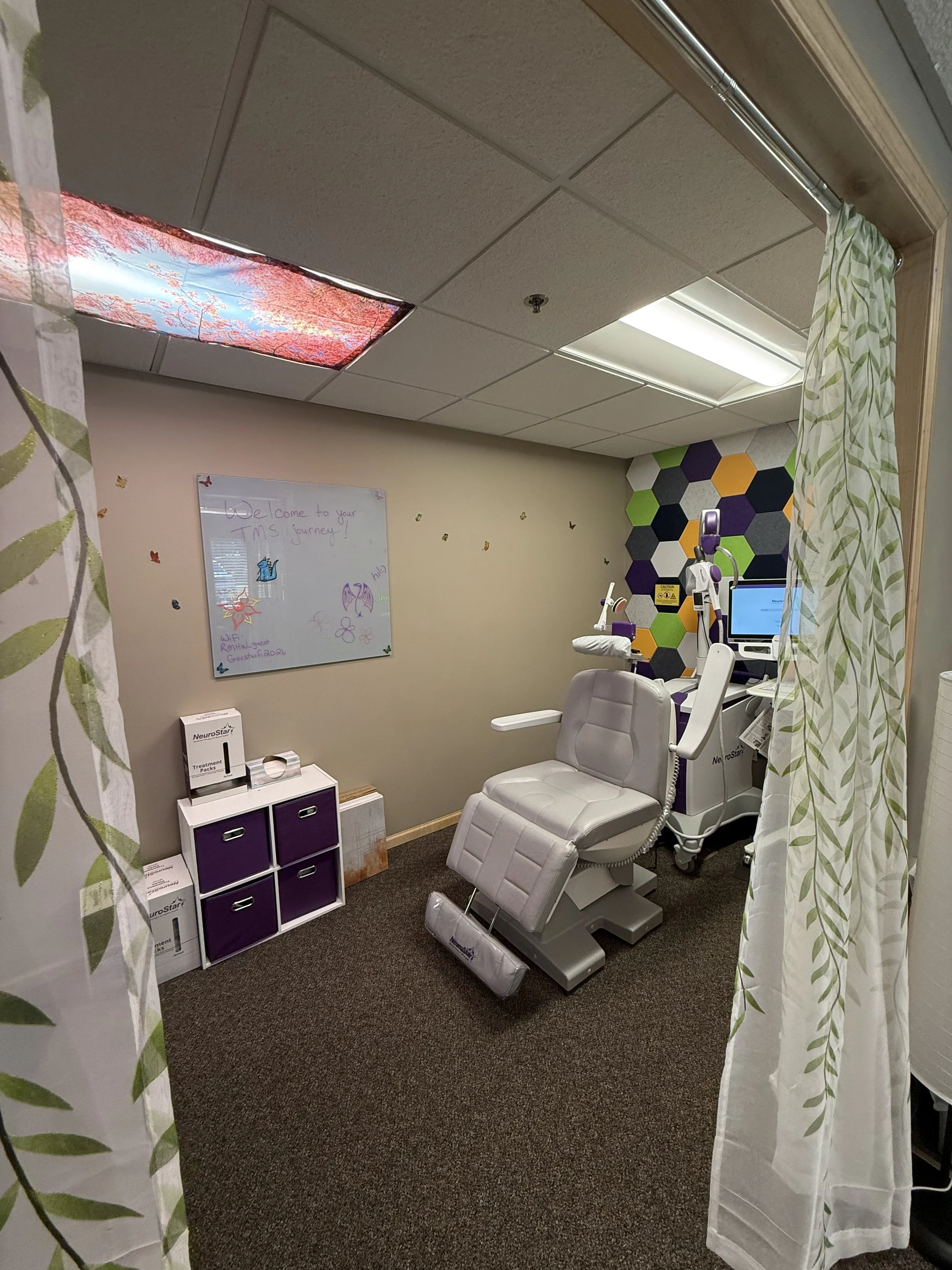 TMS treatment room at Redefine Mental Health & Wellness