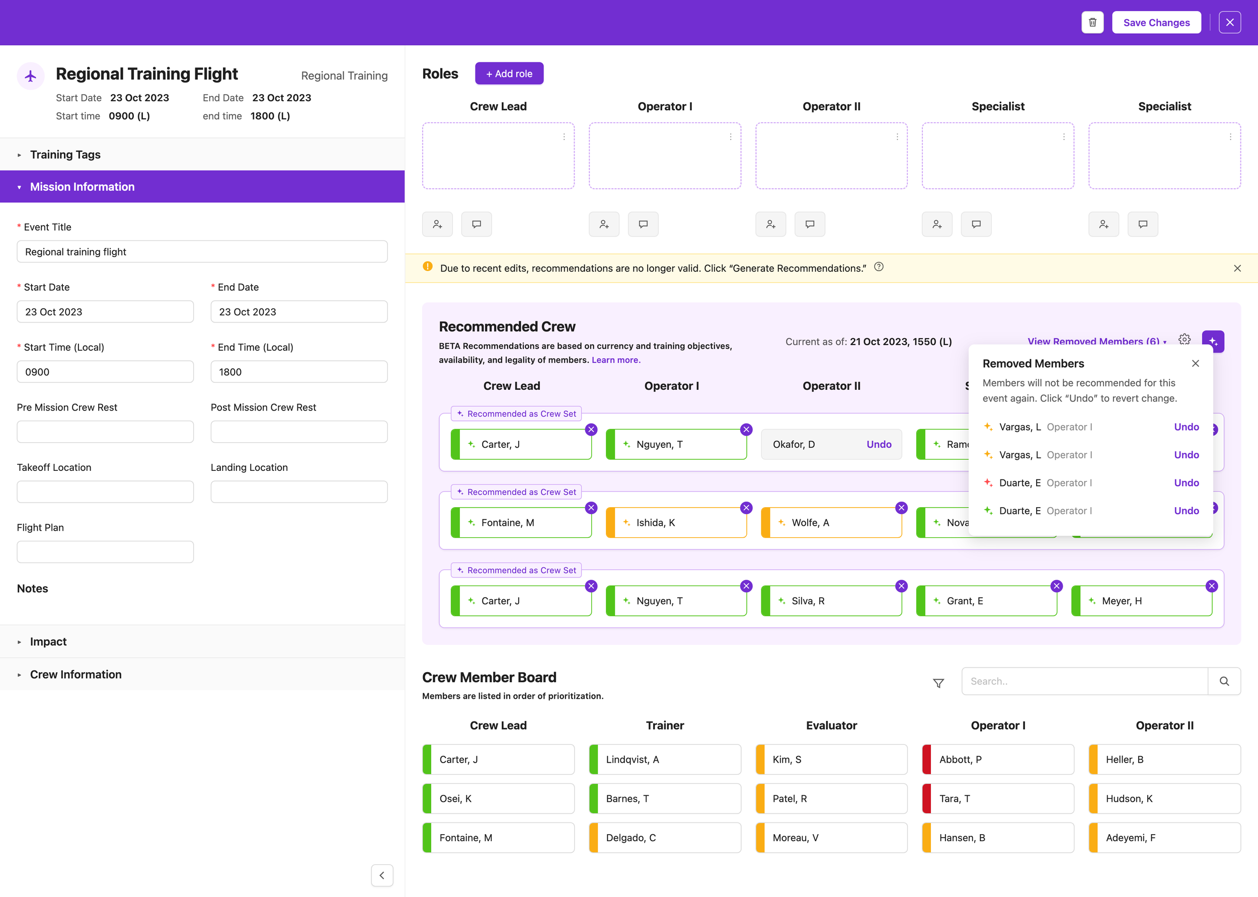 recommending schedule preview