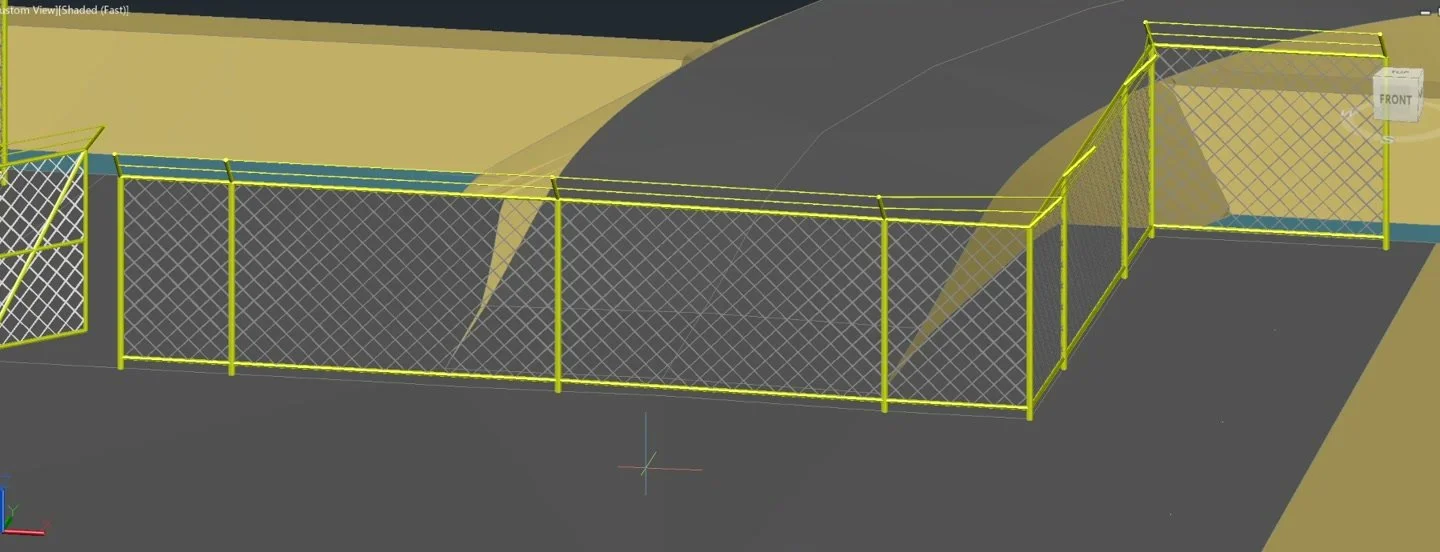 Fence before adding the rolling-gate opening