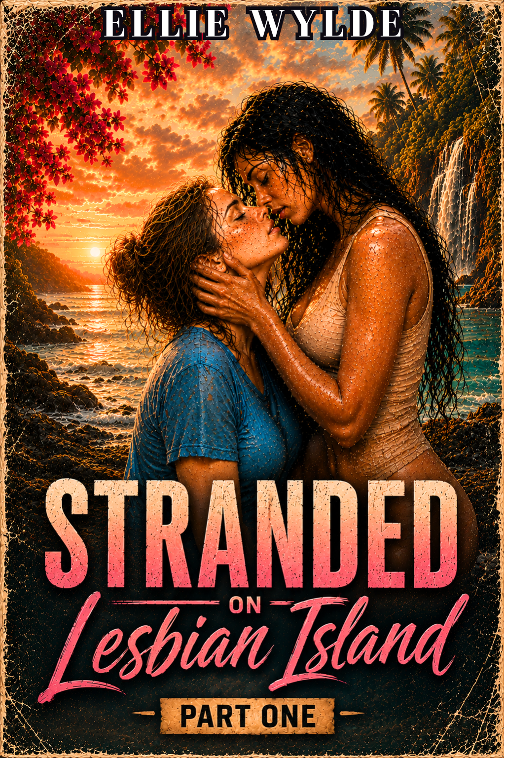 Stranded on Lesbian Island Part One by Ellie Wylde sapphic romance book cover
