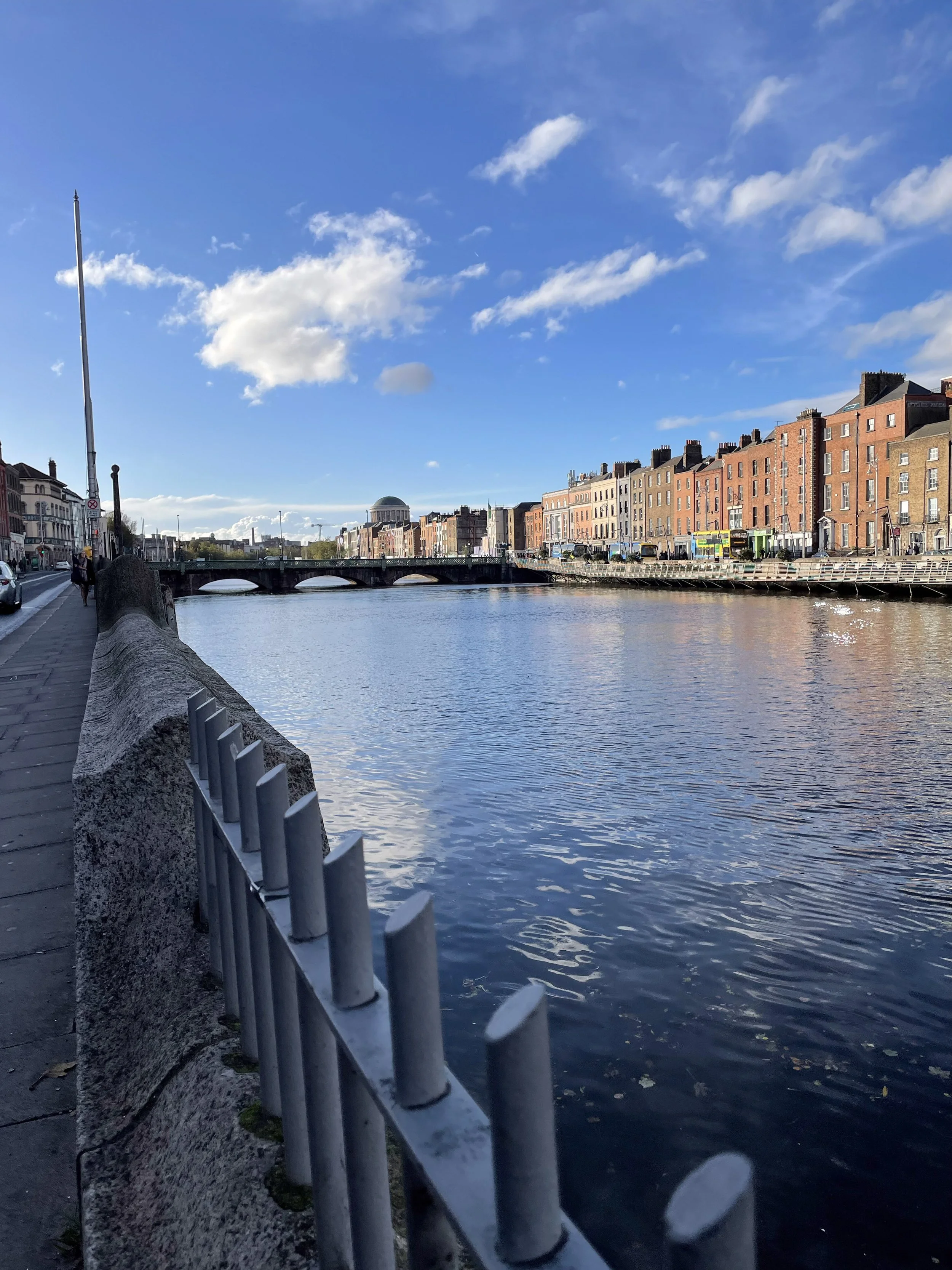 The Ha'penny Bridge over the River Liffey.