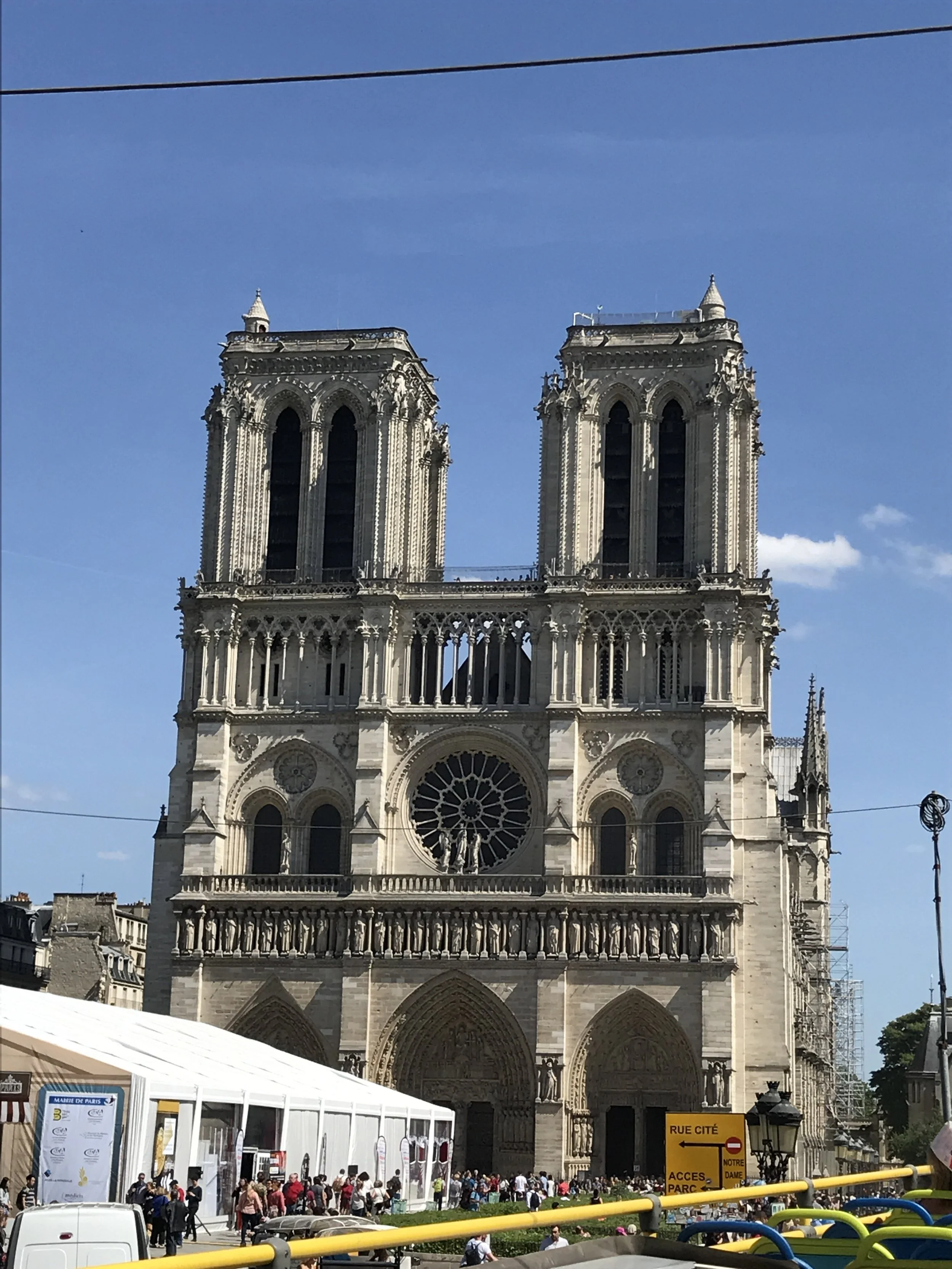 The west front of Notre-Dame with its twin towers.