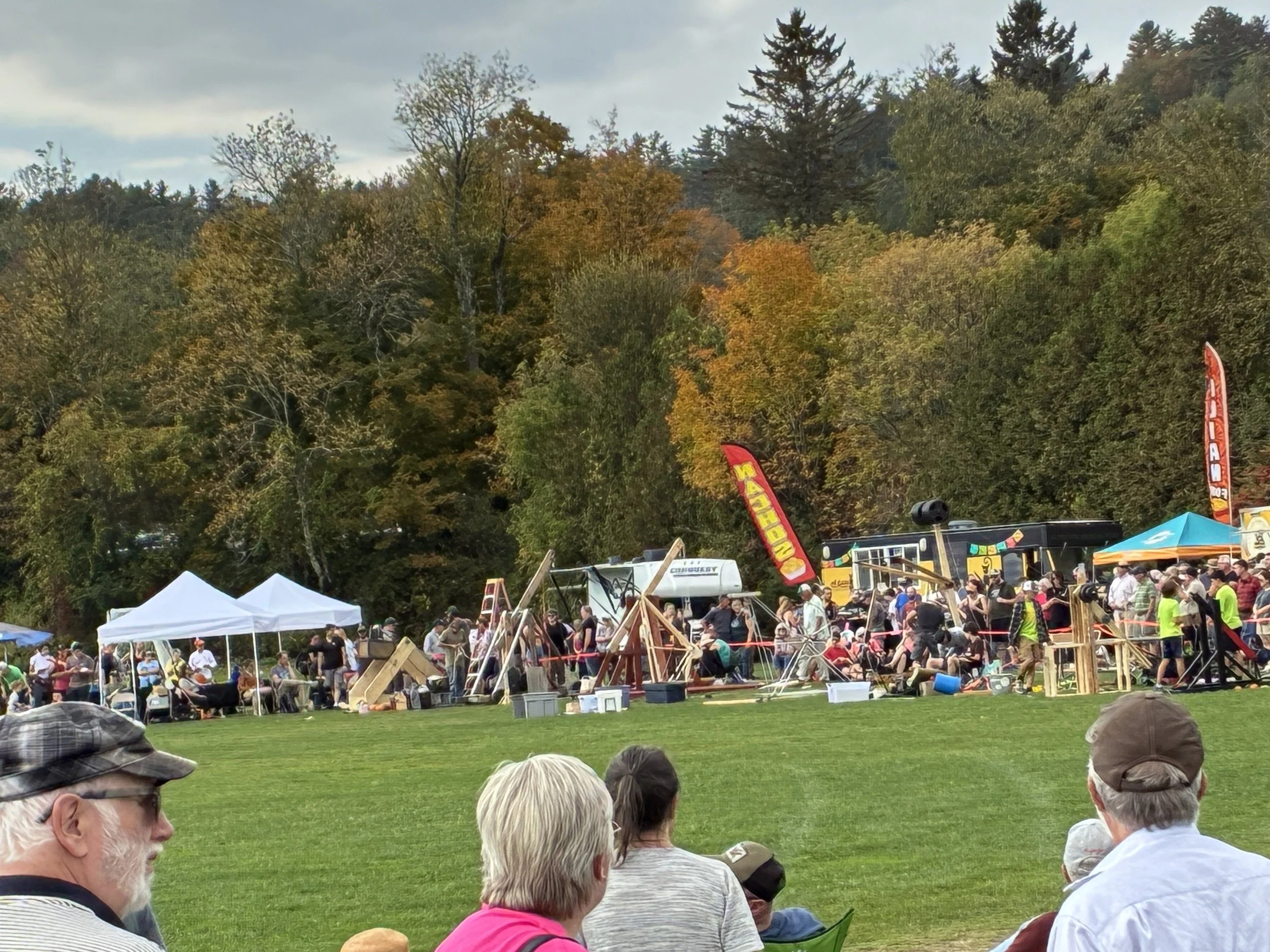 A crowd at a fall festival.