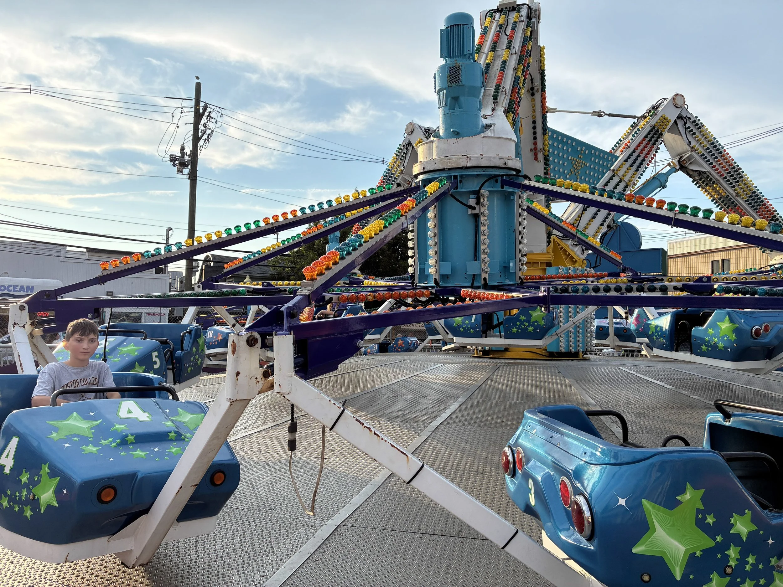 Spinning out on a carnival ride.