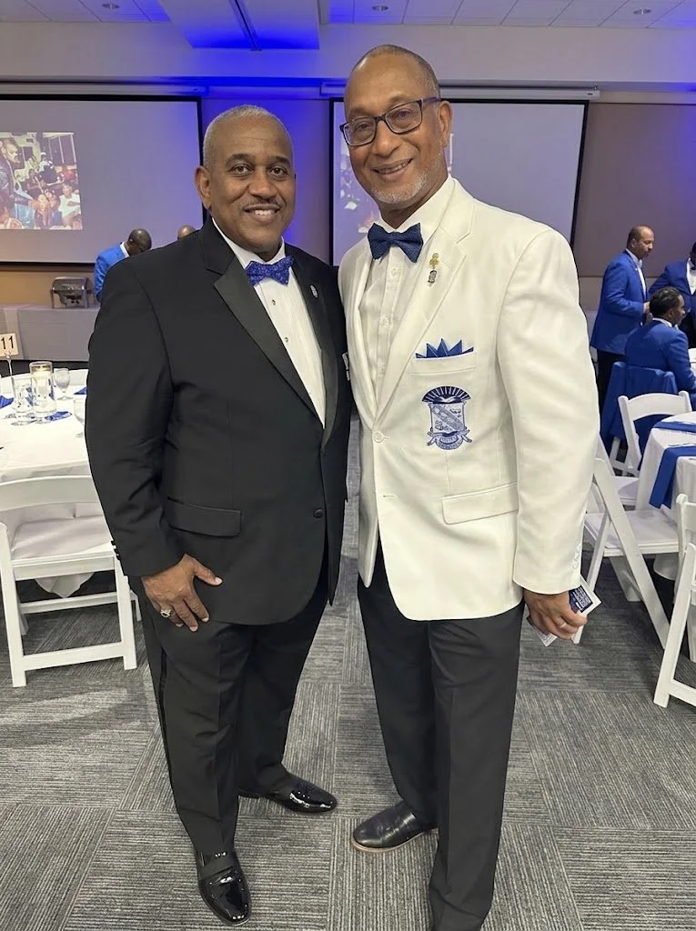 Brother Joseph Griffin and Brother Allie L. Braswell, Jr. together at a Phi Beta Sigma event
