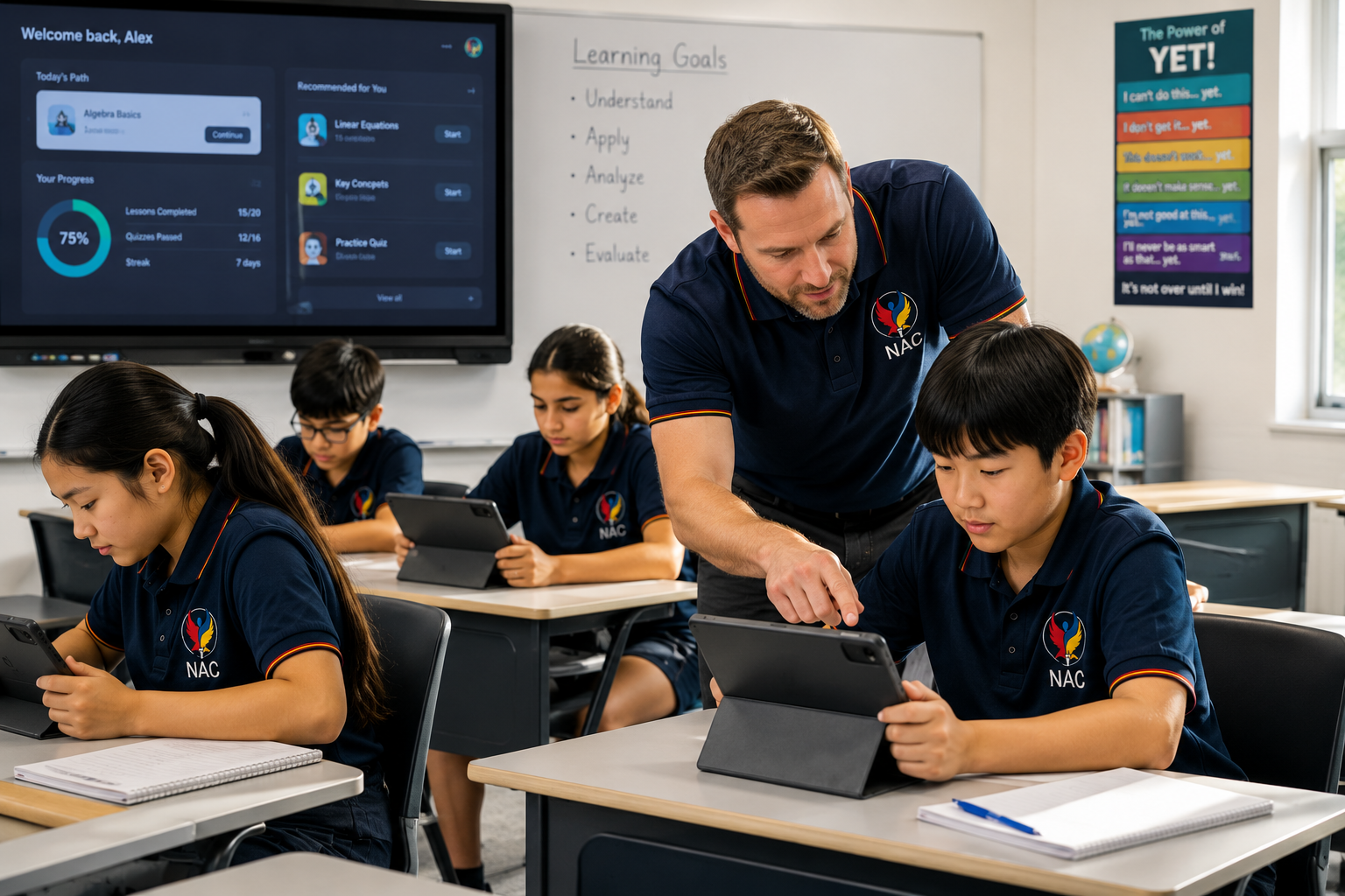 NAC student engaged in AI-supported personalized learning