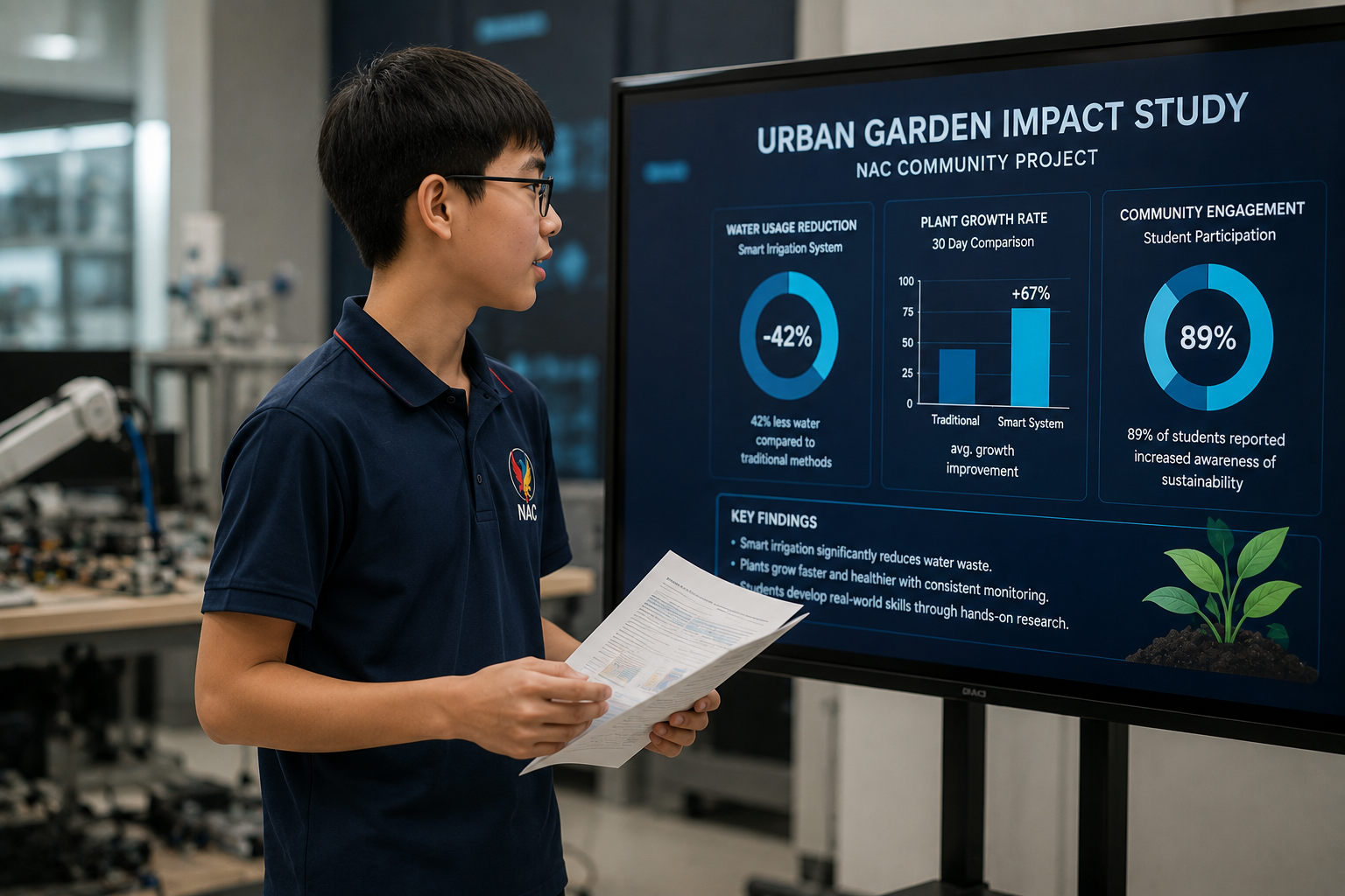 NAC student conducting research and inquiry