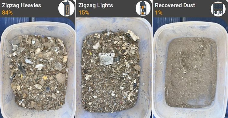 Air-separation trial split: heavies, lights and dust