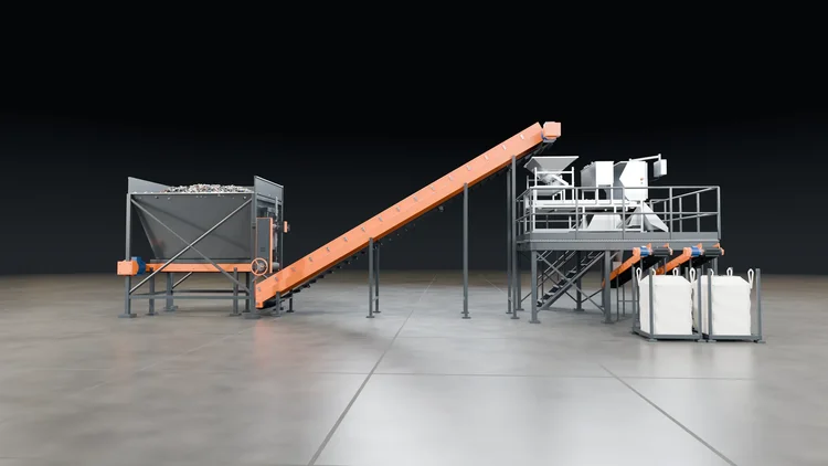 Front elevation of the optical sorting-line design