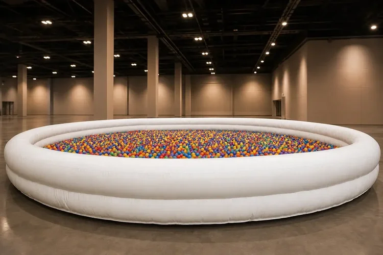11 metre diameter white round ball pit