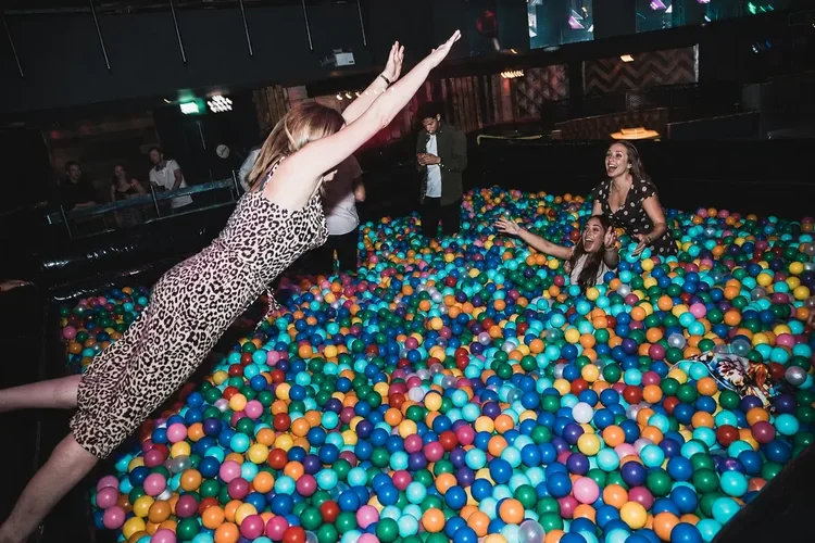 5m by 5m black ball pit
