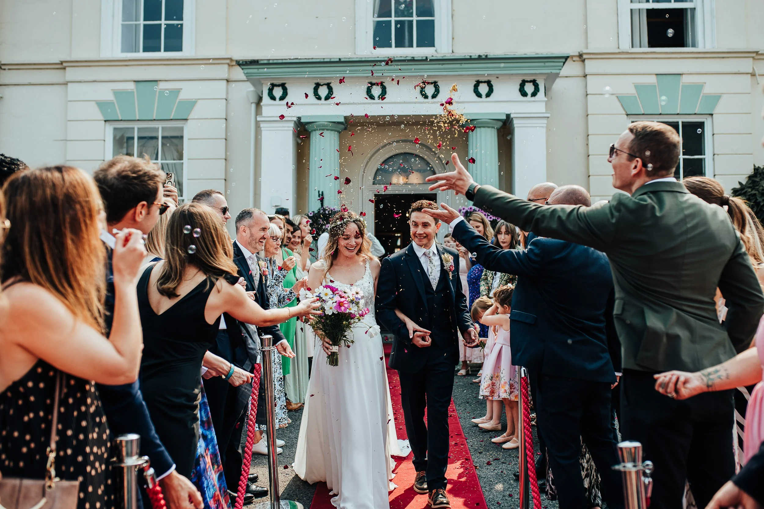Wedding couple photographed in the grounds of Norton House Hotel