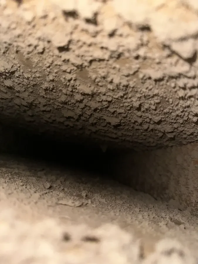 Close-up buildup: before cleaning