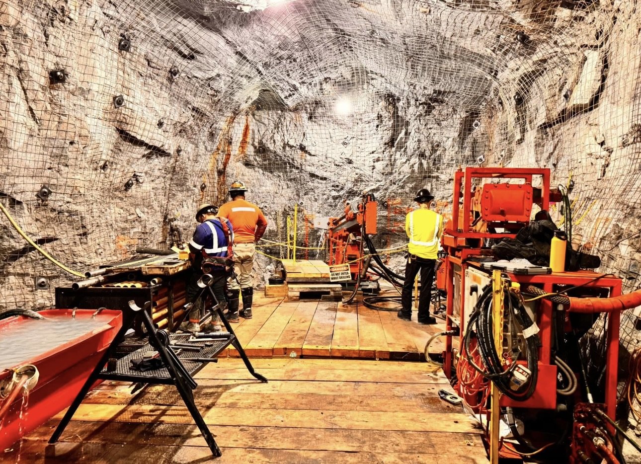 Timberline drilling crew working underground