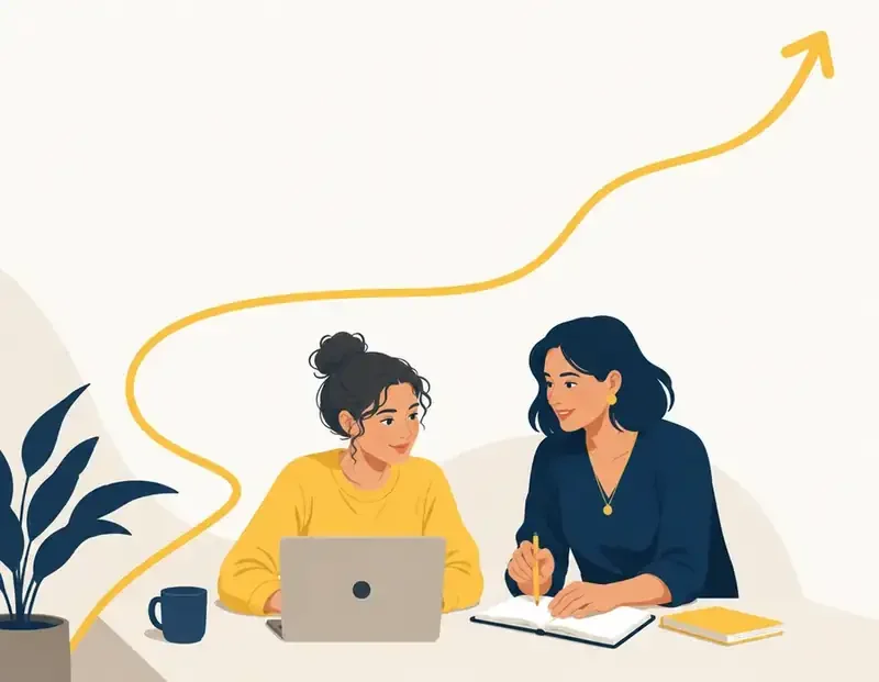 Illustration of a one-on-one coaching session