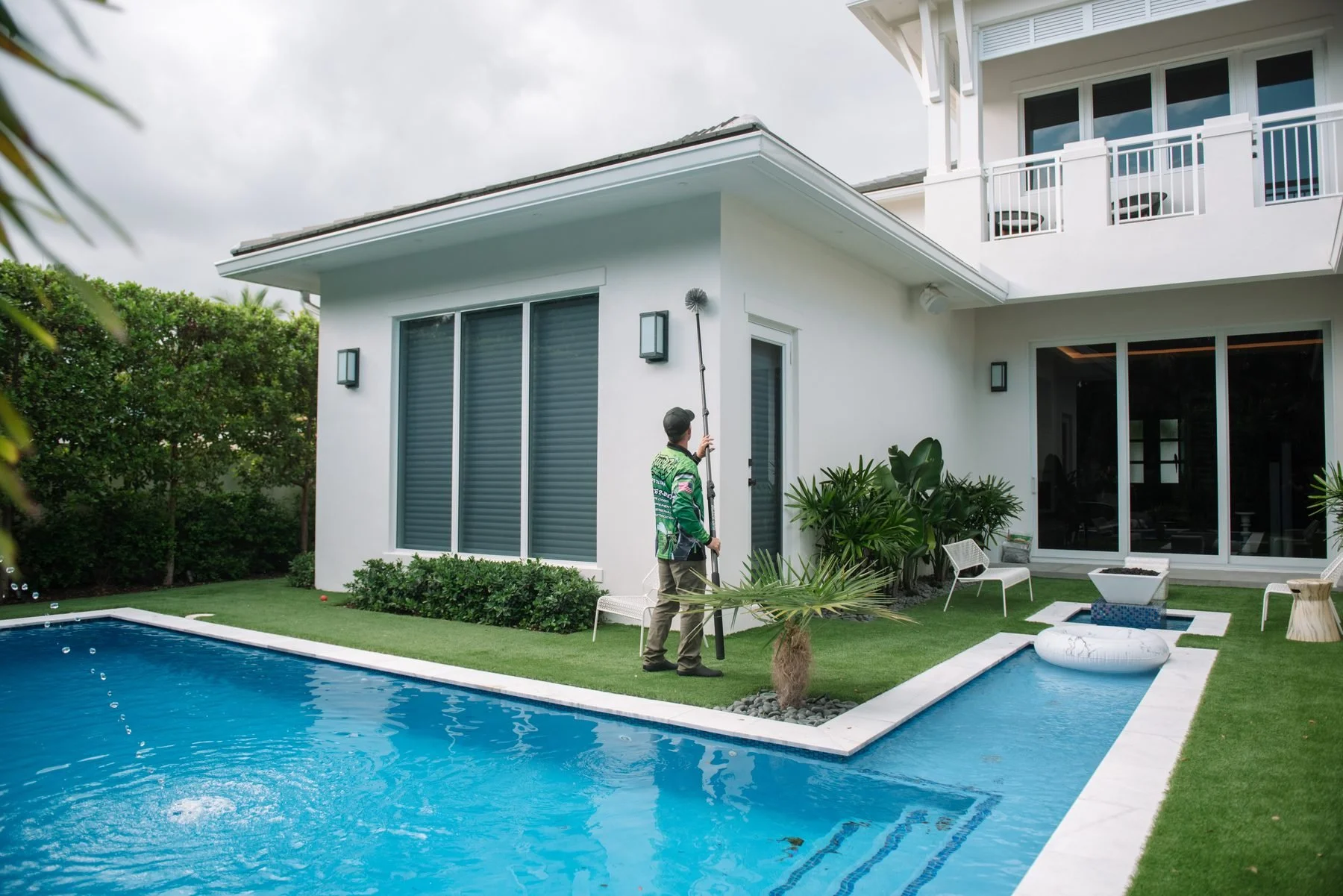 Tyler treating a South Florida yard