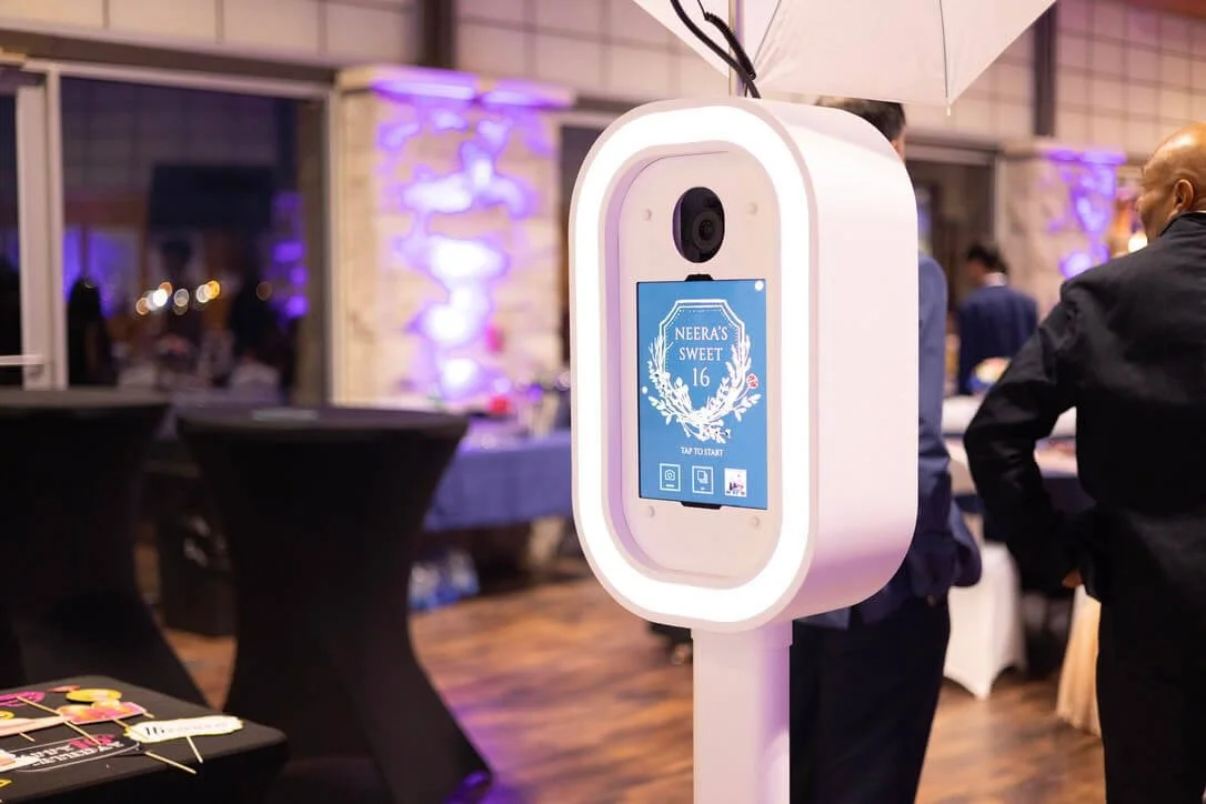 BeeCaptured photo booth set inside an event reception space