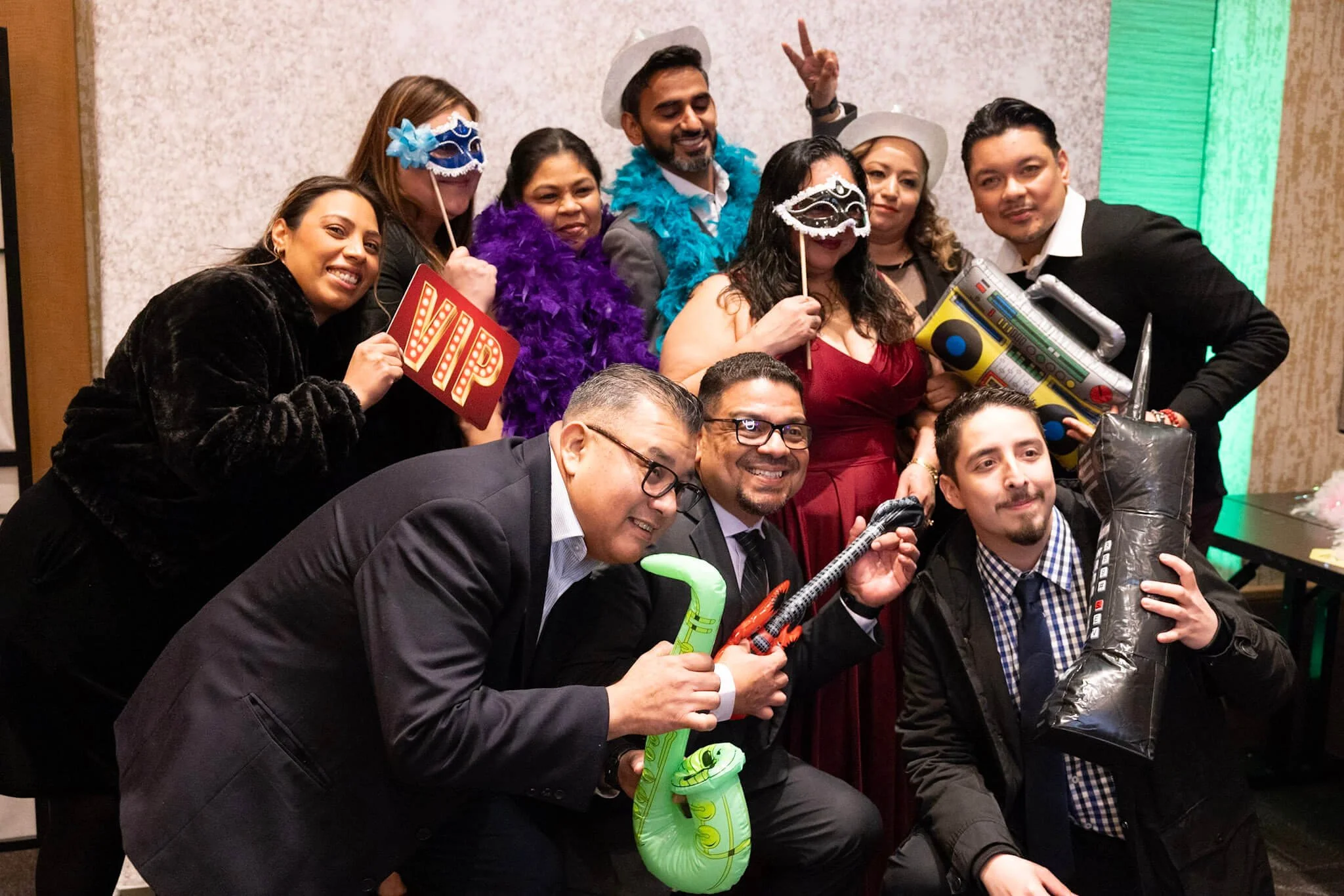 Conference guests enjoying a BeeCaptured photo booth experience