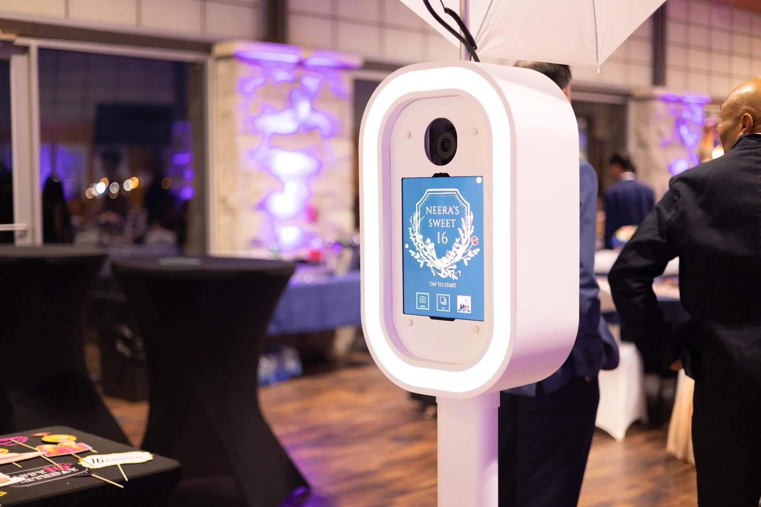 BeeCaptured photo booth set up for a Sweet 16 celebration