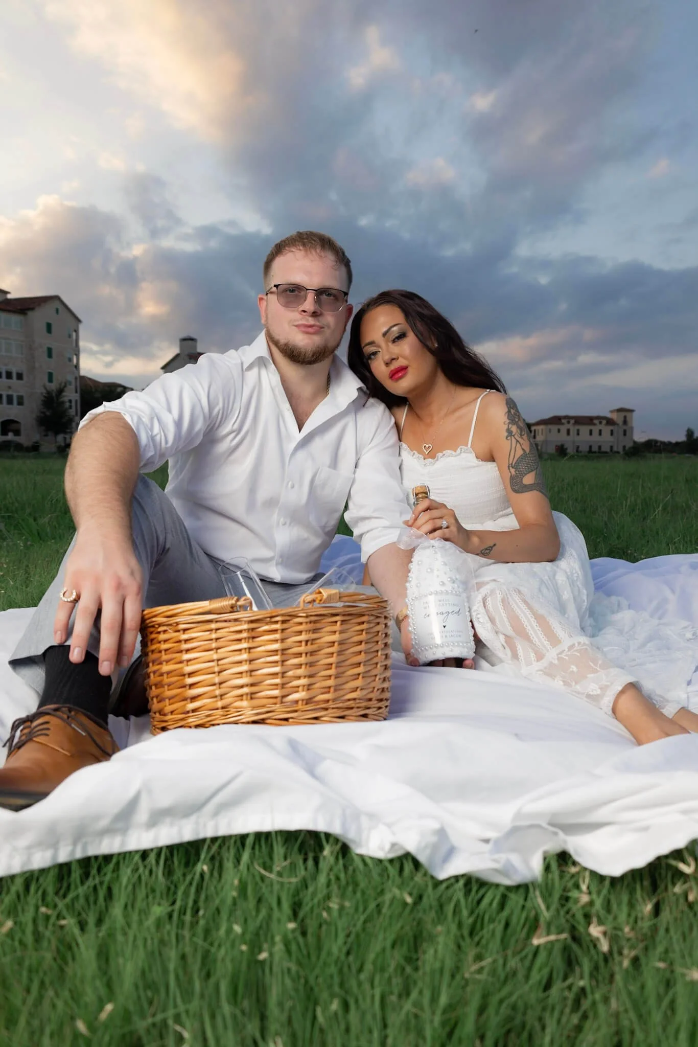 Couple relaxing together during a BeeCaptured portrait session