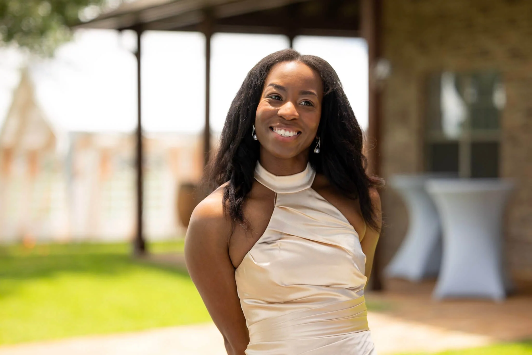 Woman photographed outdoors during a BeeCaptured lifestyle portrait session