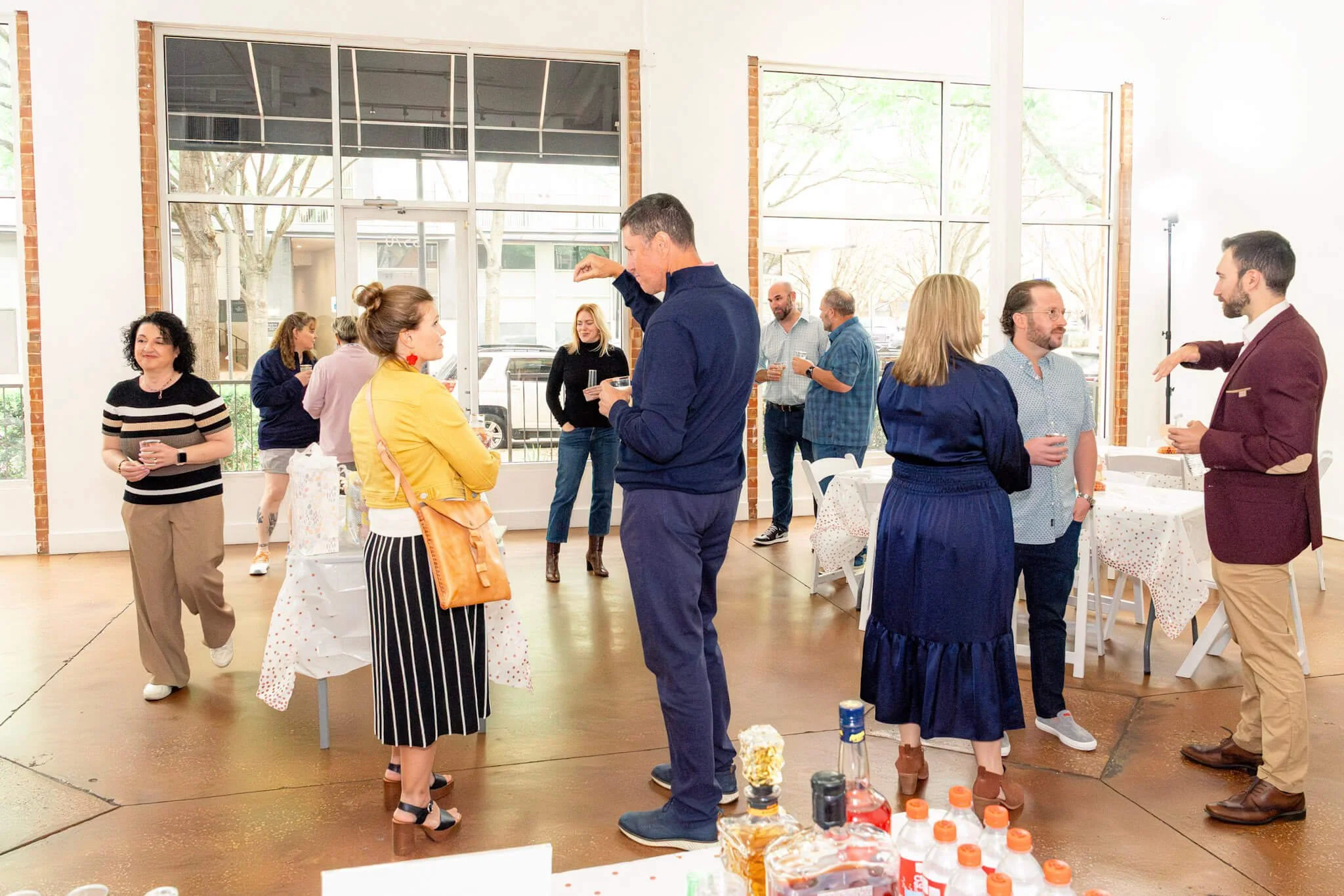 Guests mingling and connecting during a corporate event