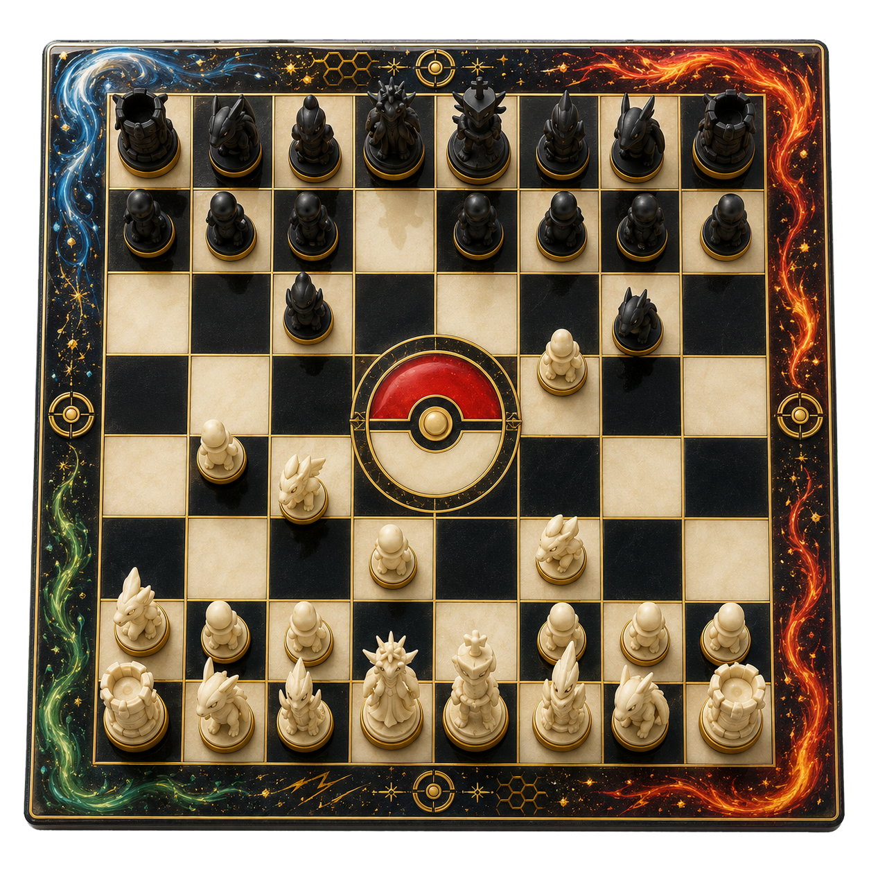Four Elements chessboard overhead view